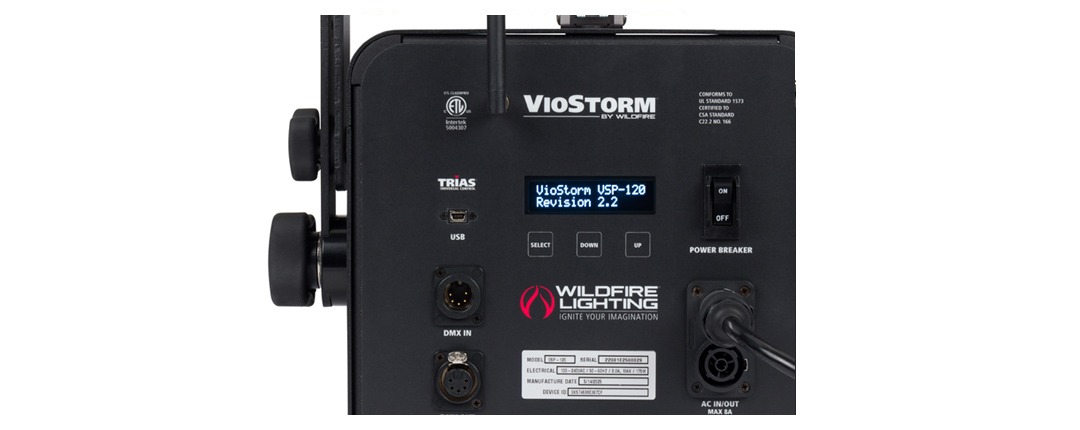 VioStorm® Pro 120 LED Series Intuitive Trias 3-Button Digital DMX-RDM Control and Monitoring System VioStorm® Pro 120 LED Series Intuitive Trias 3-Button Digital DMX-RDM Control and Monitoring System